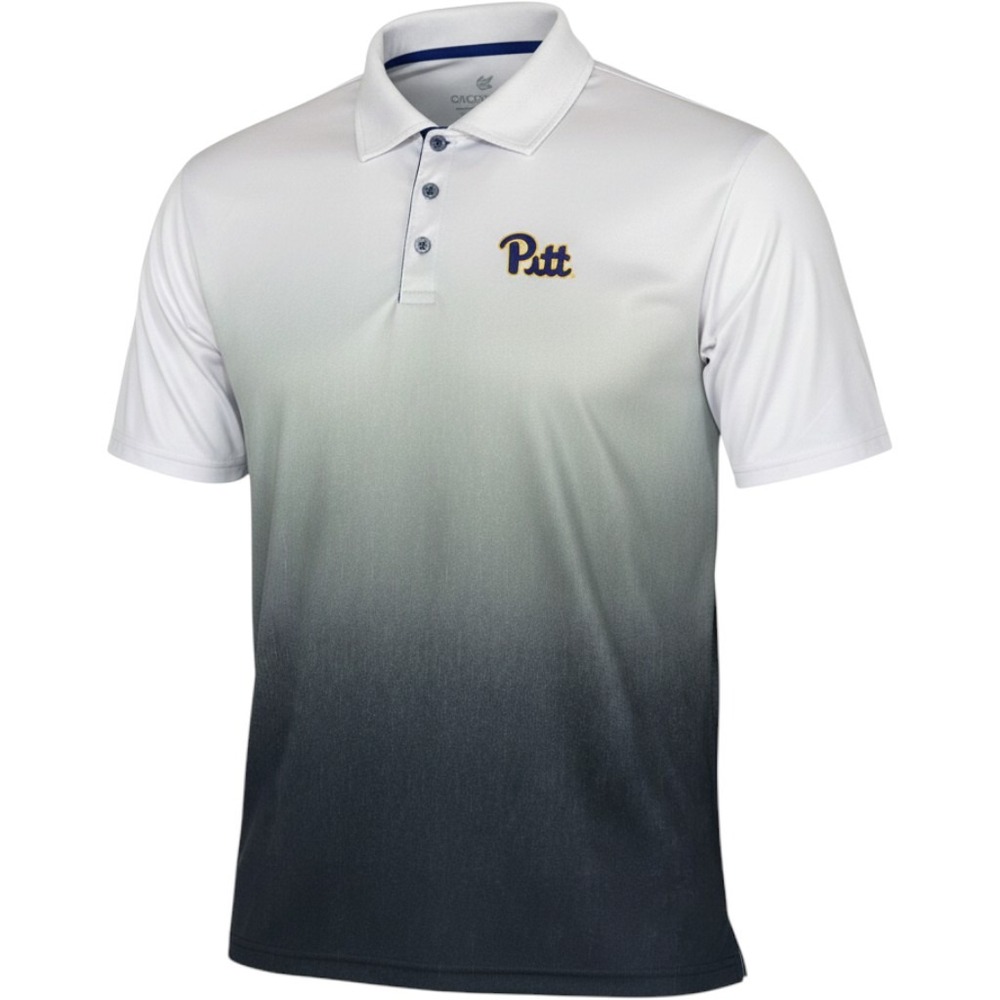 Colosseum Pitt Polo Shirt Mens Large White Grey Ombre Performance Golf Fan Gear